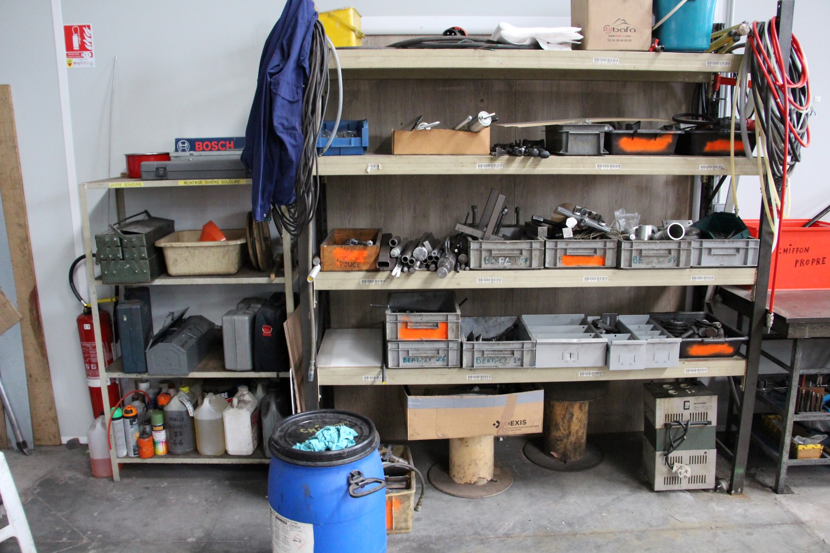 Lot of workshop furniture with tools